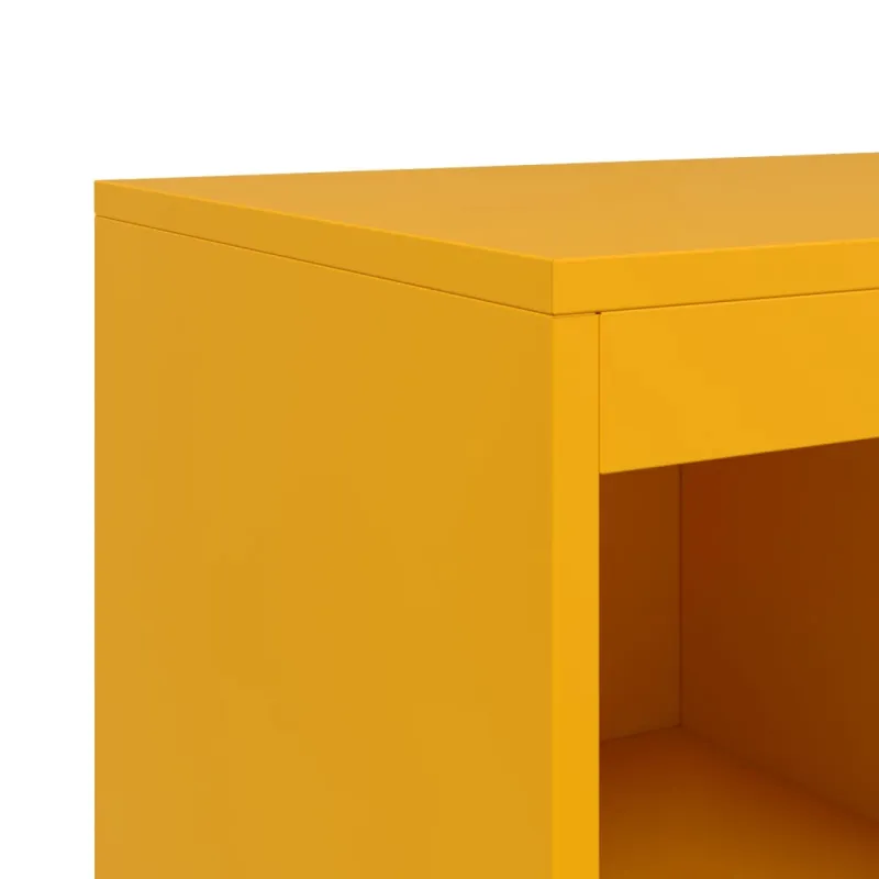 Šoninė spintelė, garstyčių geltona, 100,5x39x107cm, plienas