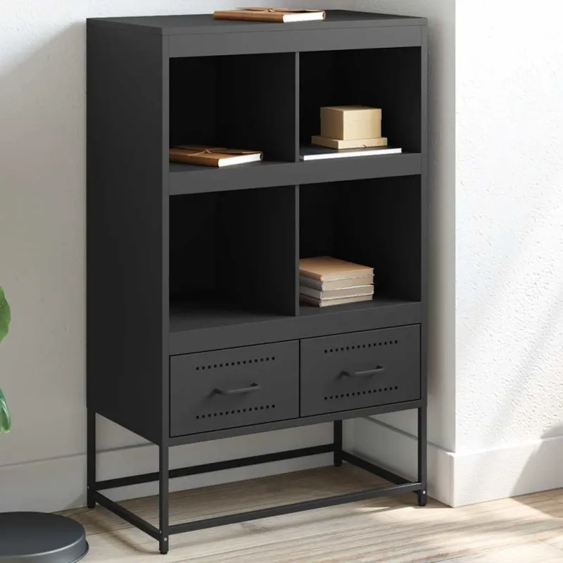 Komoda, juodos, 68x39x111,5 cm, plienas