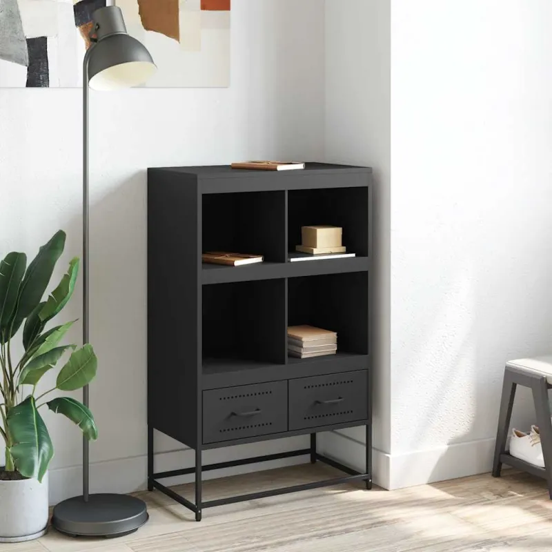 Komoda, juodos, 68x39x111,5 cm, plienas