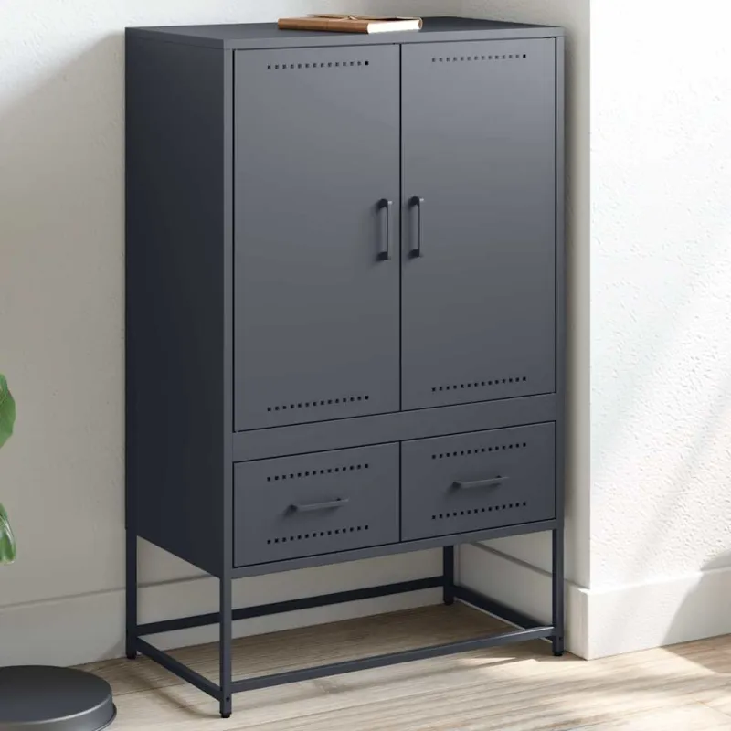 Komoda, antracito, 68x39x111,5 cm, plienas