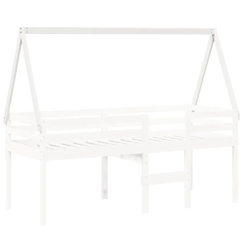 Vaikiškos lovos stogas, baltas, 209x85,5x88cm, pušies masyvas