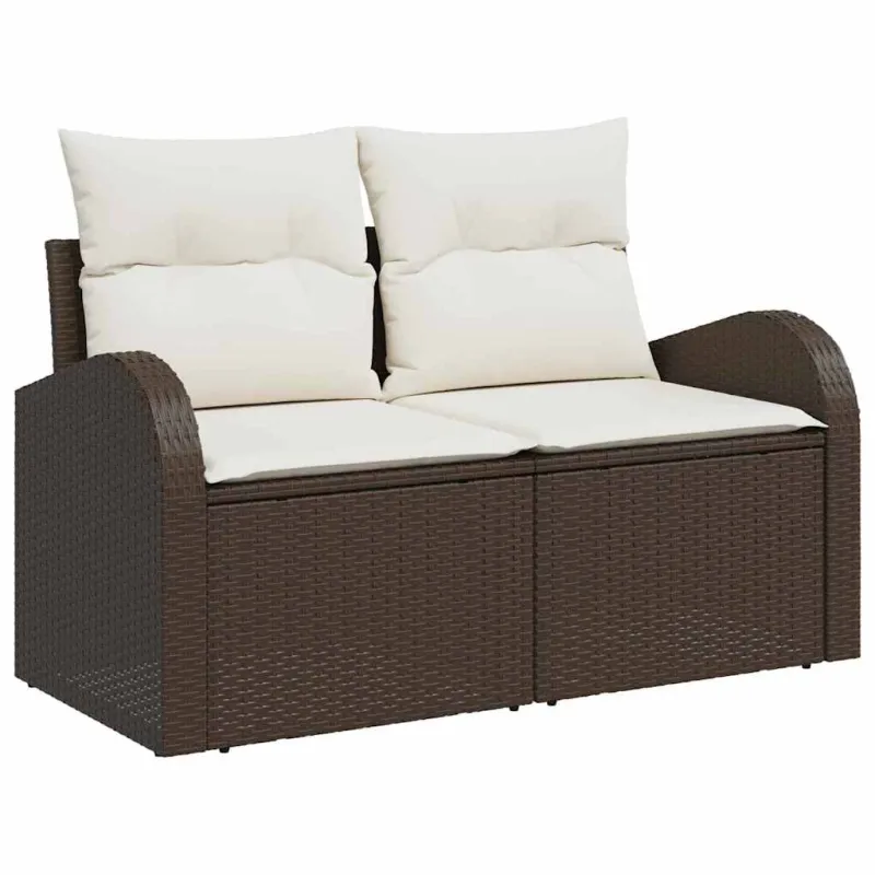 Sodo sohvaryhmä tyynyine, 8 osaa, ruskea polyrottinki