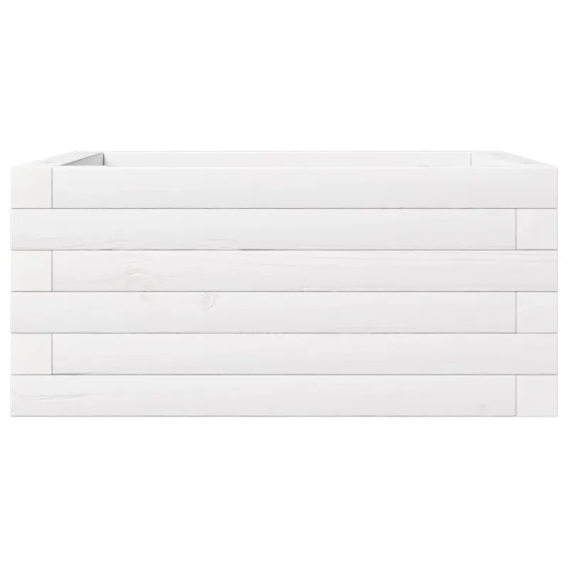 Sodo lovelis, baltas, 50x50x23cm, pušies medienos masyvas