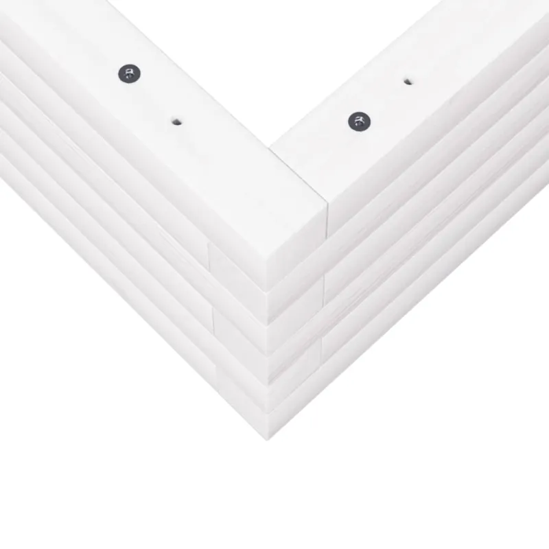 Sodo lovelis, baltas, 70x70x23cm, pušies medienos masyvas