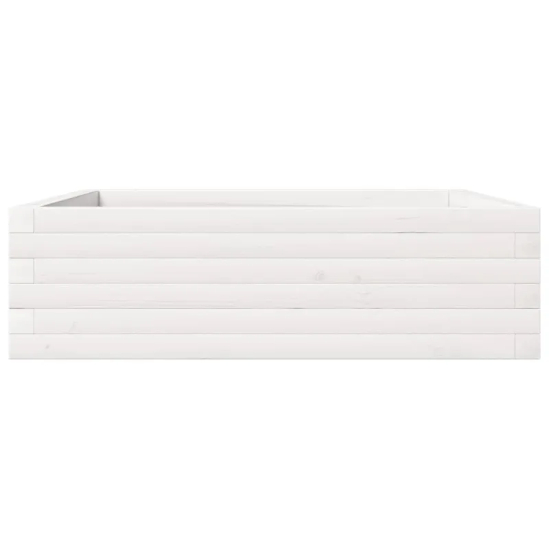 Sodo lovelis, baltas, 80x80x23cm, pušies medienos masyvas