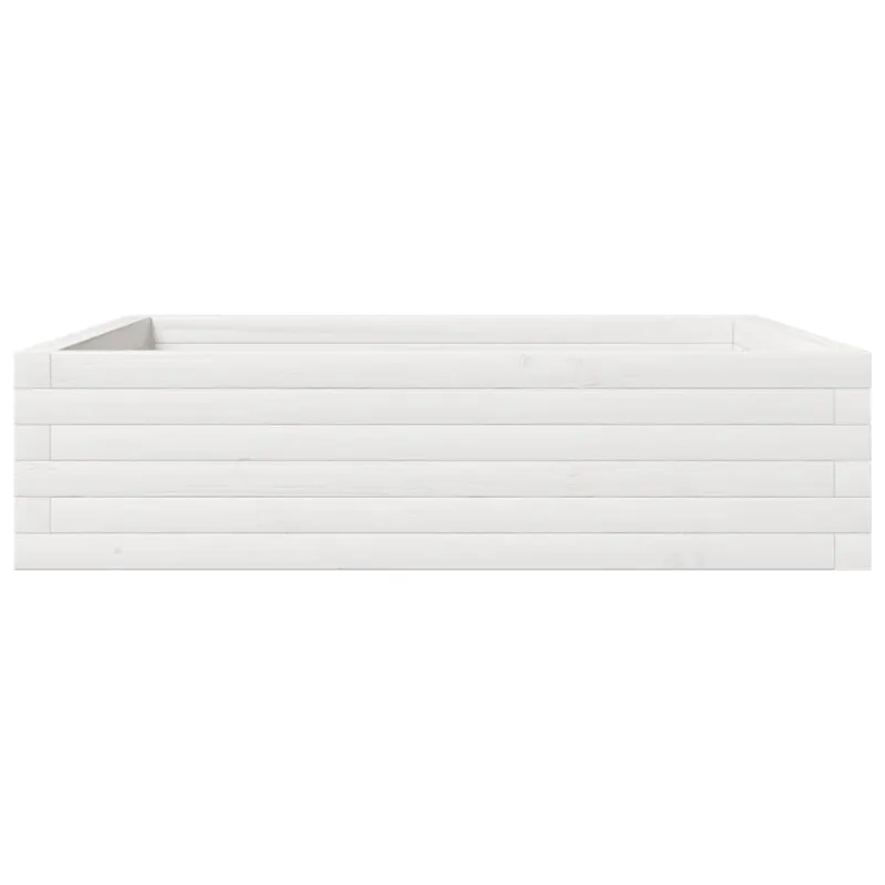 Sodo lovelis, baltas, 90x90x23cm, pušies medienos masyvas