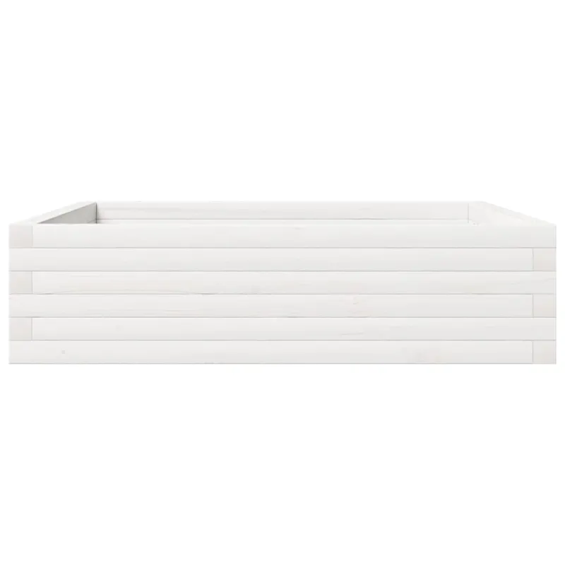 Sodo lovelis, baltas, 90x90x23cm, pušies medienos masyvas
