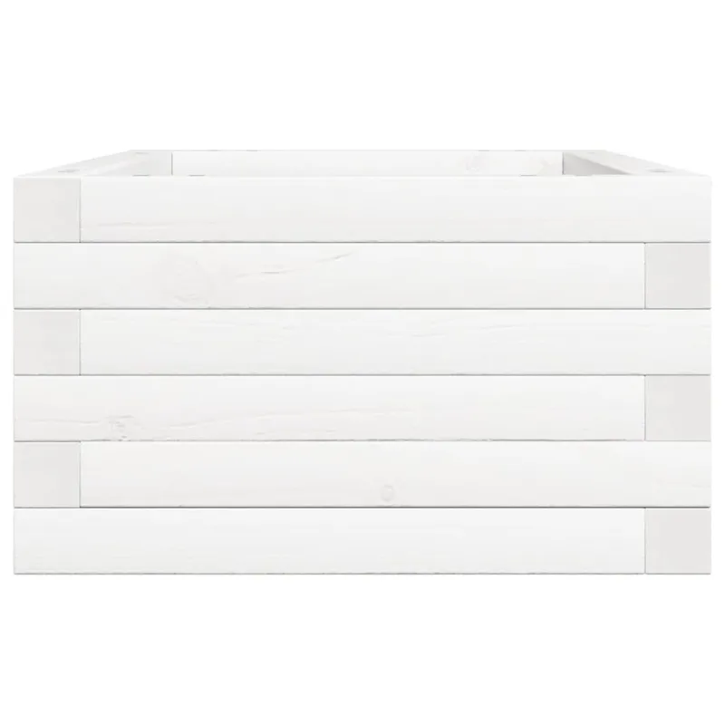 Sodo lovelis, baltas, 70x40x23cm, pušies medienos masyvas