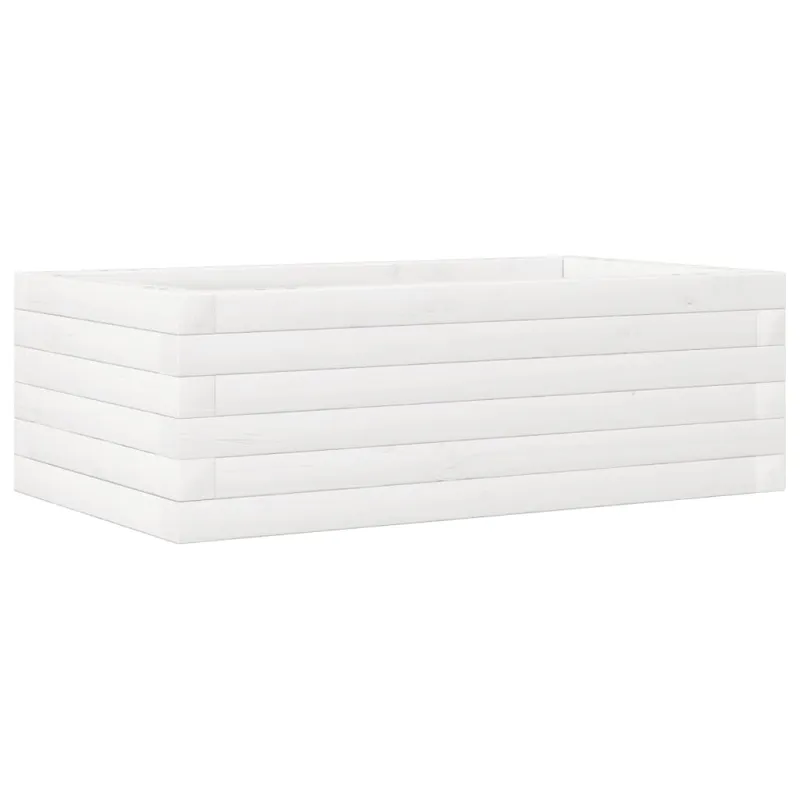 Sodo lovelis, baltas, 70x40x23cm, pušies medienos masyvas