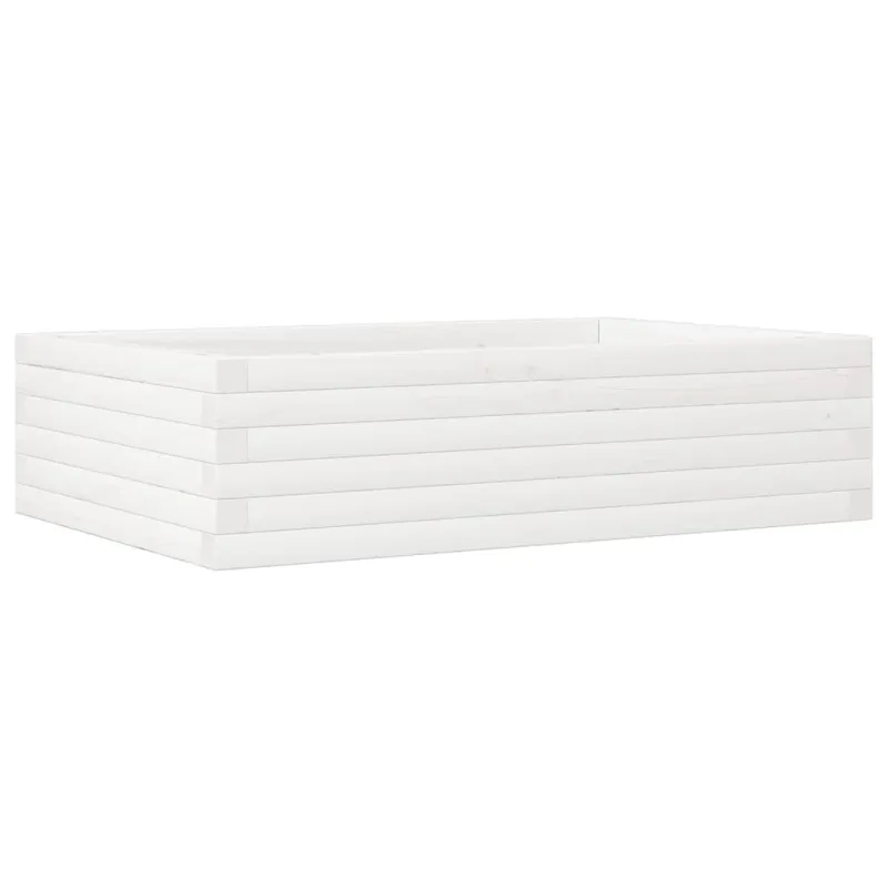 Sodo lovelis, baltas, 90x60x23cm, pušies medienos masyvas