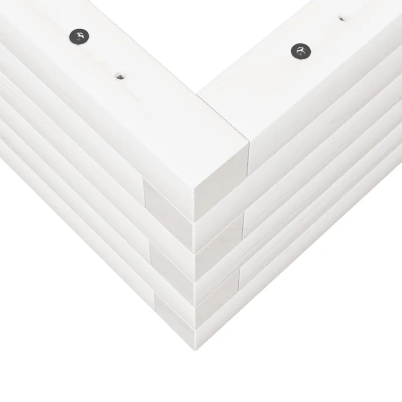 Sodo lovelis, baltas, 90x60x23cm, pušies medienos masyvas