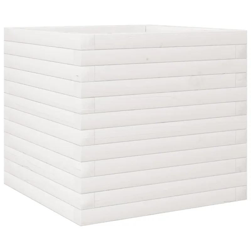 Sodo lovelis, baltas, 50x50x45,5cm, pušies medienos masyvas