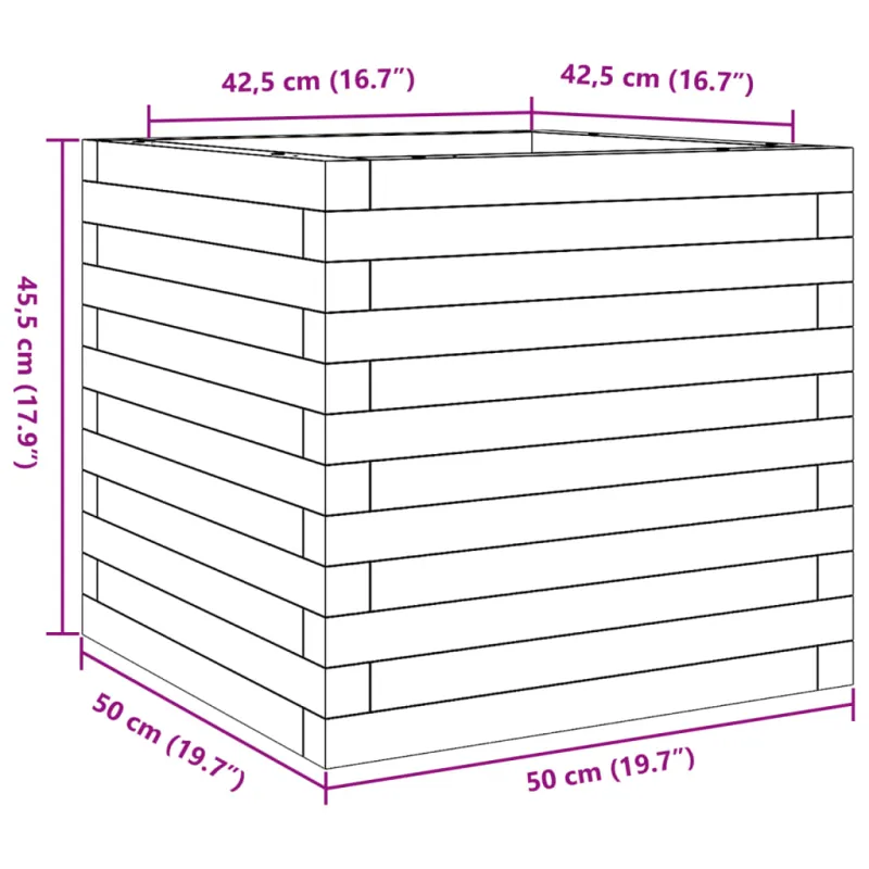 Sodo lovelis, 50x50x45,5cm, impregnuota pušies mediena