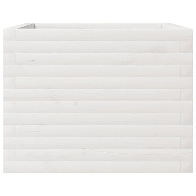 Sodo lovelis, baltas, 60x60x45,5cm, pušies medienos masyvas