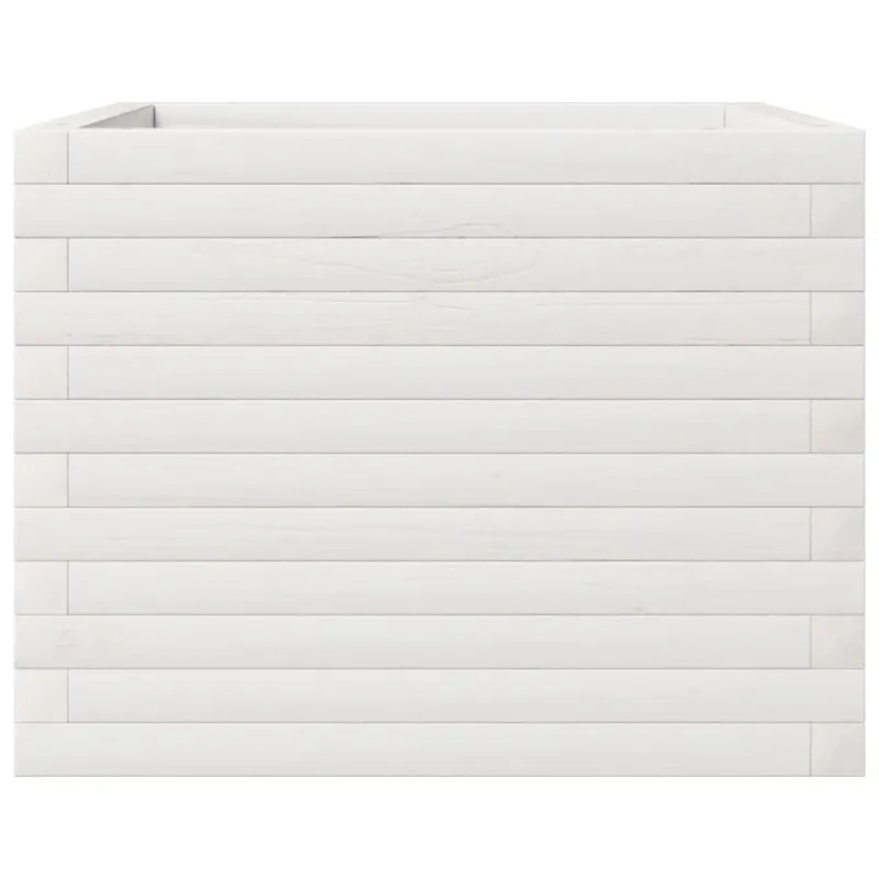Sodo lovelis, baltas, 60x60x45,5cm, pušies medienos masyvas