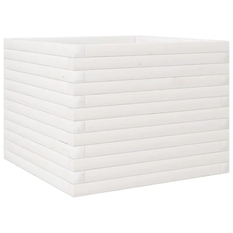 Sodo lovelis, baltas, 60x60x45,5cm, pušies medienos masyvas