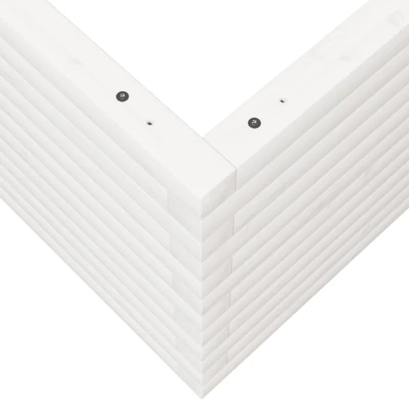 Sodo lovelis, baltas, 60x60x45,5cm, pušies medienos masyvas