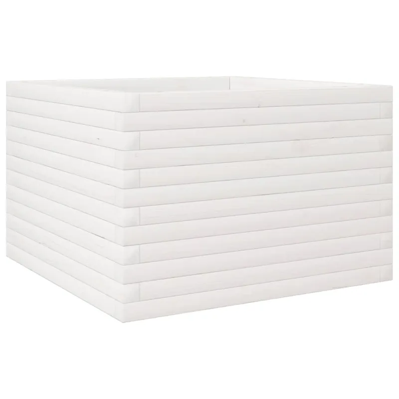 Sodo lovelis, baltas, 70x70x45,5cm, pušies medienos masyvas