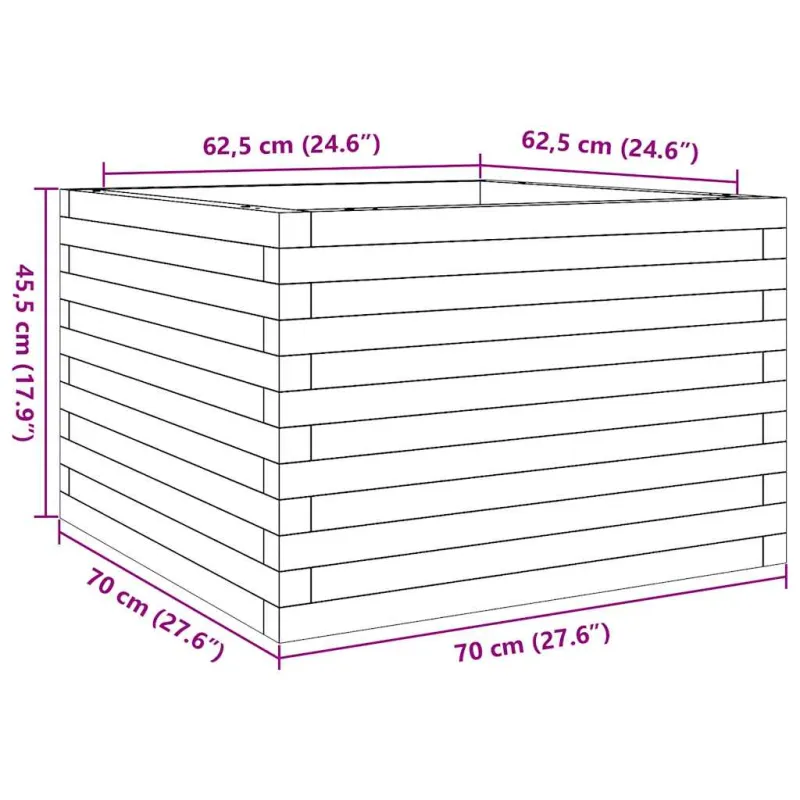 Sodo lovelis, 70x70x45,5cm, douglas eglės medienos masyvas