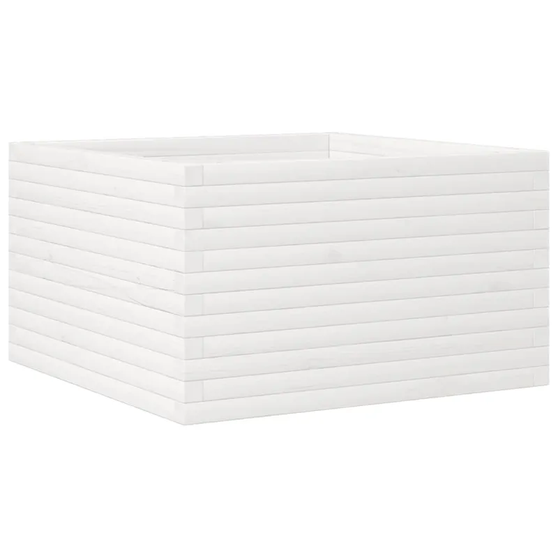 Sodo lovelis, baltas, 80x80x45,5cm, pušies medienos masyvas