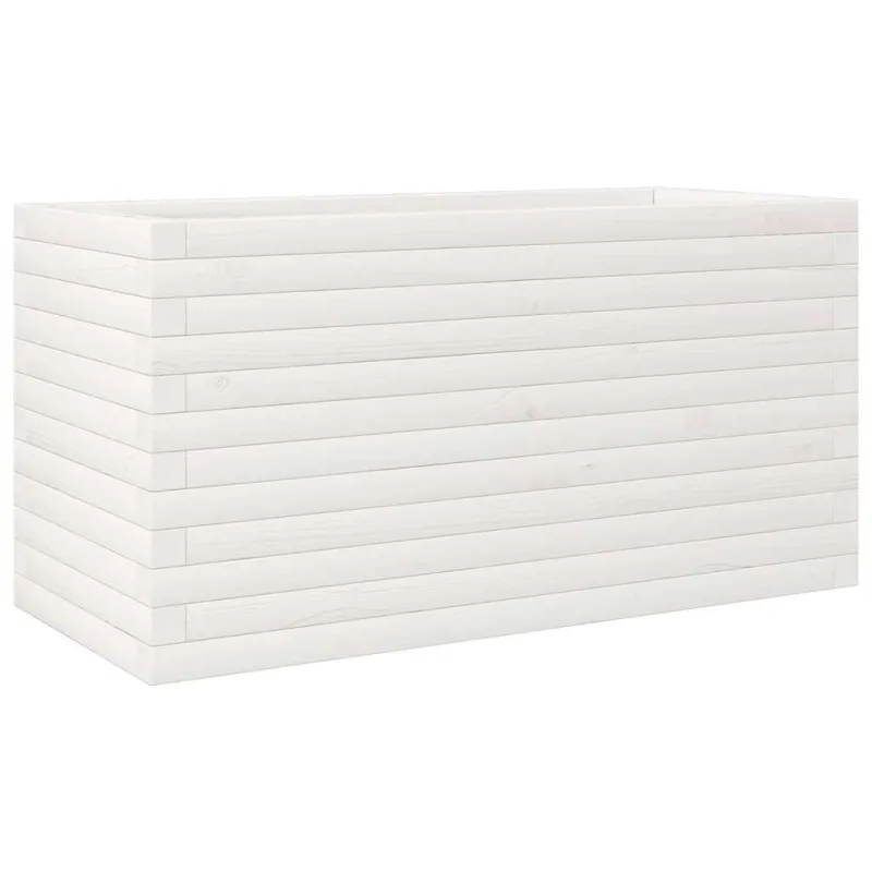 Sodo lovelis, baltas, 90x40x45,5cm, pušies medienos masyvas