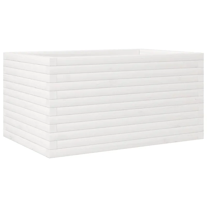 Sodo lovelis, baltas, 90x60x45,5cm, pušies medienos masyvas