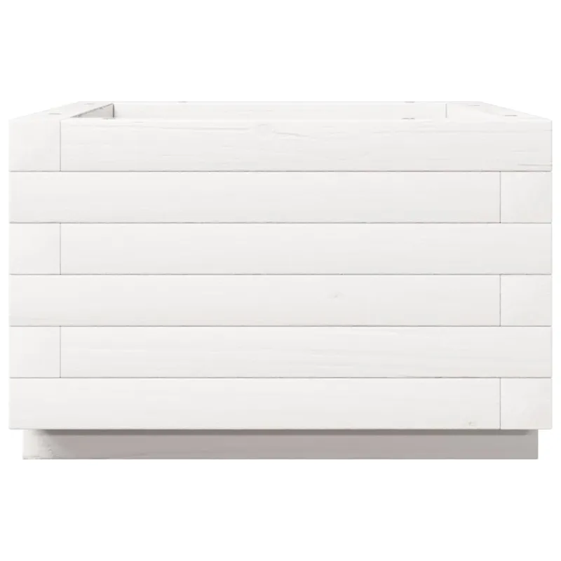 Sodo lovelis, baltas, 40x40x26,5cm, pušies medienos masyvas