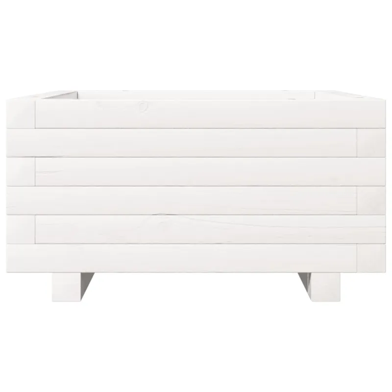 Sodo lovelis, baltas, 50x50x26,5cm, pušies medienos masyvas