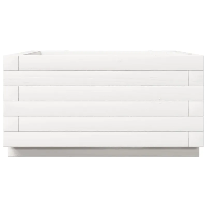 Sodo lovelis, baltas, 50x50x26,5cm, pušies medienos masyvas