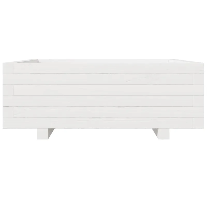 Sodo lovelis, baltas, 70x70x26,5cm, pušies medienos masyvas