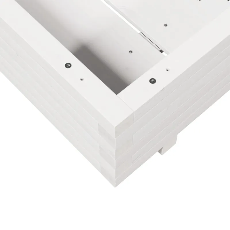 Sodo lovelis, baltas, 70x70x26,5cm, pušies medienos masyvas