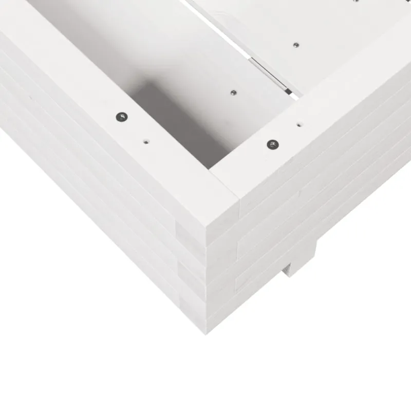 Sodo lovelis, baltas, 80x80x26,5cm, pušies medienos masyvas