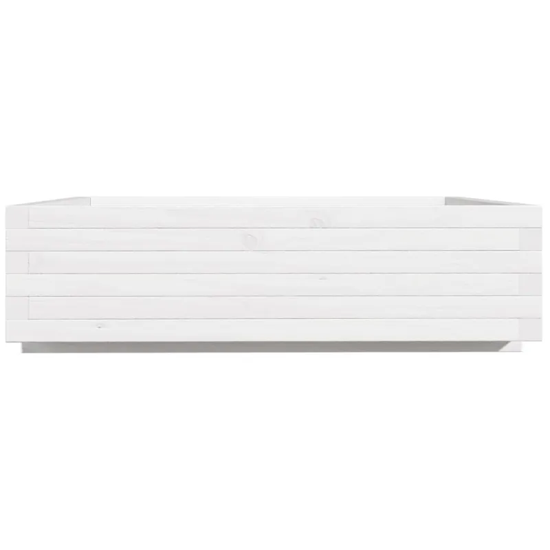 Sodo lovelis, baltas, 90x90x26,5cm, pušies medienos masyvas