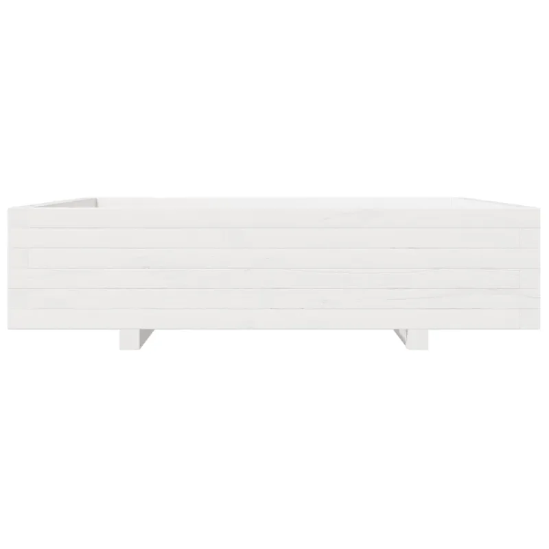 Sodo lovelis, baltas, 100x100x26,5cm, pušies medienos masyvas