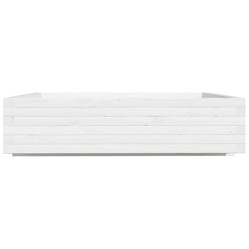 Sodo lovelis, baltas, 100x100x26,5cm, pušies medienos masyvas