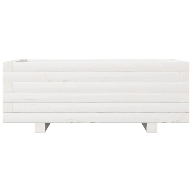 Sodo lovelis, baltas, 70x40x26,5cm, pušies medienos masyvas