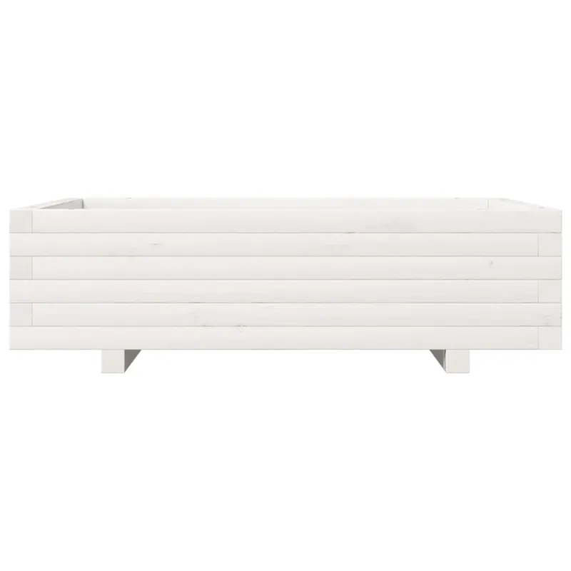 Sodo lovelis, baltas, 90x60x26,5cm, pušies medienos masyvas