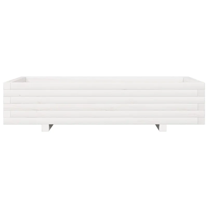 Sodo lovelis, baltas, 110x60x26,5cm, pušies medienos masyvas