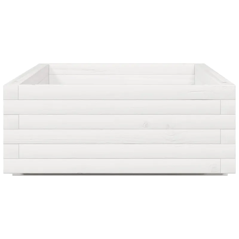 Sodo lovelis, baltas, 110x60x26,5cm, pušies medienos masyvas