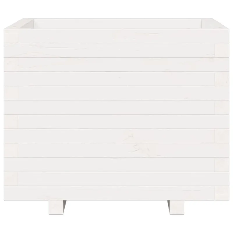 Sodo lovelis, baltas, 60x60x49,5cm, pušies medienos masyvas