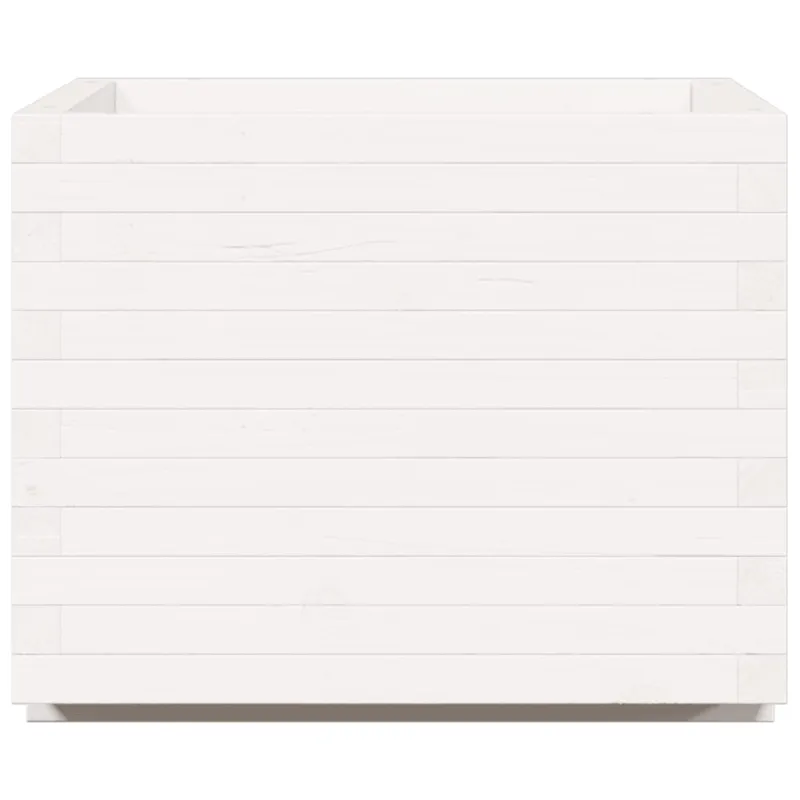 Sodo lovelis, baltas, 60x60x49,5cm, pušies medienos masyvas