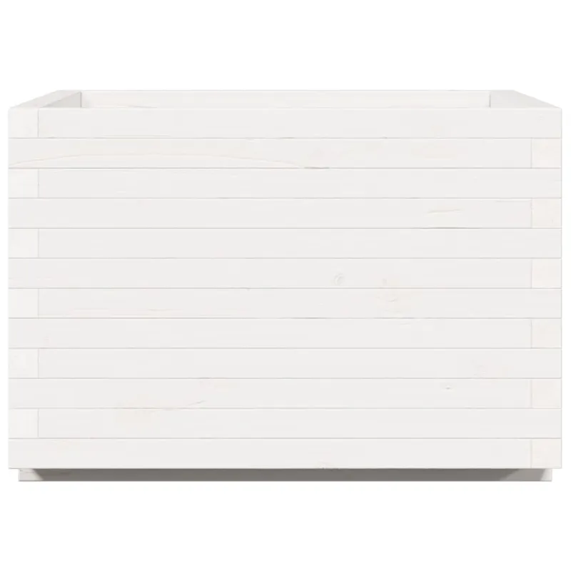Sodo lovelis, baltas, 70x70x49,5cm, pušies medienos masyvas