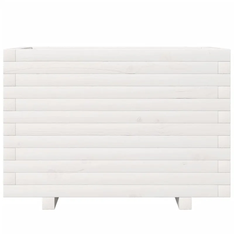 Sodo lovelis, baltas, 70x40x49,5cm, pušies medienos masyvas