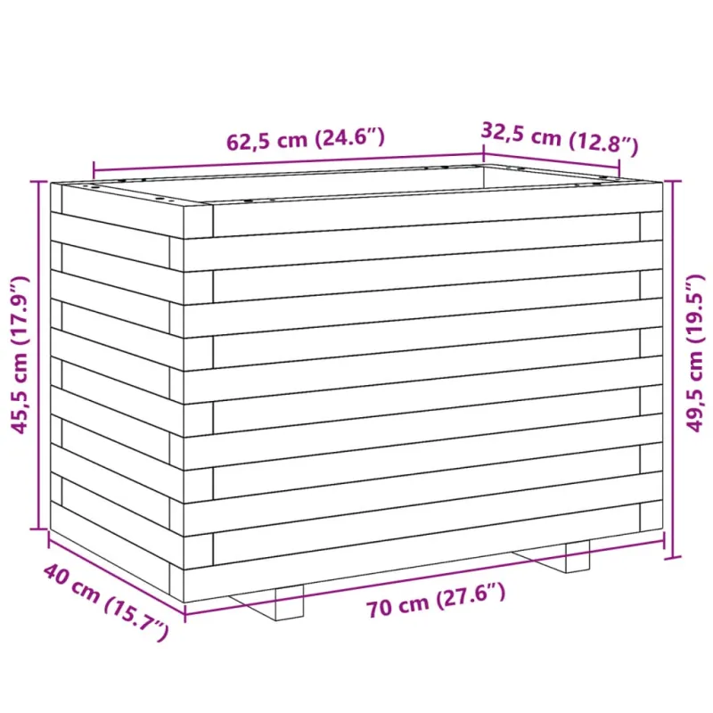 Sodo lovelis, 70x40x49,5cm, impregnuota pušies mediena
