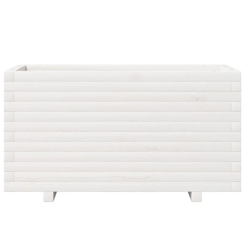 Sodo lovelis, baltas, 90x40x49,5cm, pušies medienos masyvas