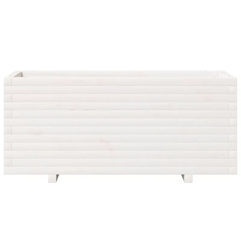Sodo lovelis, baltas, 110x40x49,5cm, pušies medienos masyvas