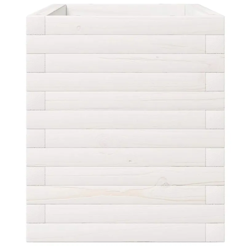 Sodo lovelis, baltas, 110x40x49,5cm, pušies medienos masyvas