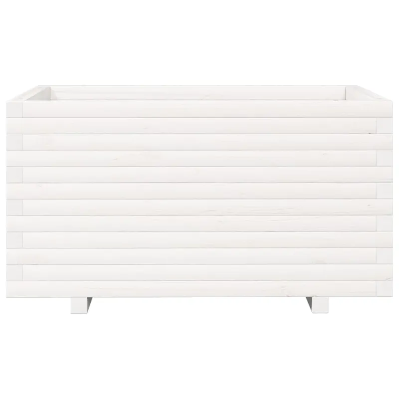 Sodo lovelis, baltas, 90x60x49,5cm, pušies medienos masyvas