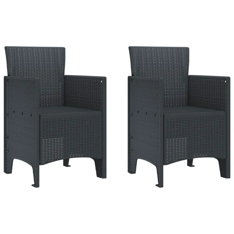 Sodo Kėdė 2 pcs Antracitas 53 x 49 x 85 cm Polipropilenas