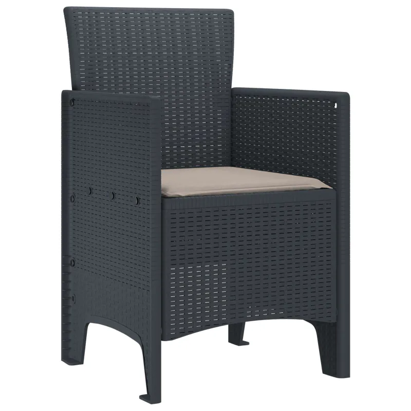 Sodo Kėdė 2 pcs Antracitas 53 x 49 x 85 cm Polipropilenas